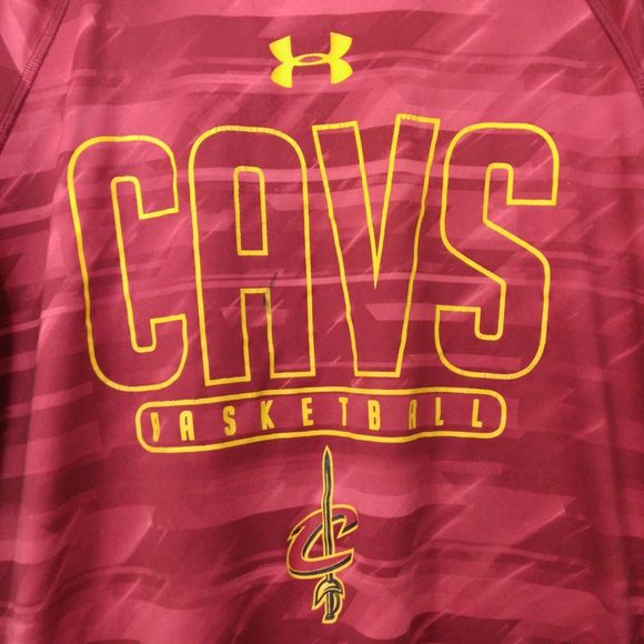 Cleveland Cavaliers basketball Under Armour tshirt mens M Medium red yellow NBA - Picture 4 of 10